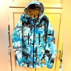 The North Face Blue and Black Graphic Jacket